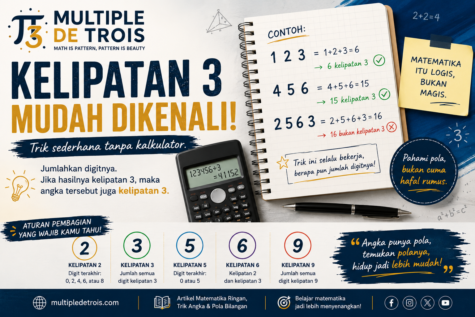 Kenapa Kelipatan 3 Mudah Dikenali? Trik Sederhana yang Bisa Dipakai Tanpa Kalkulator