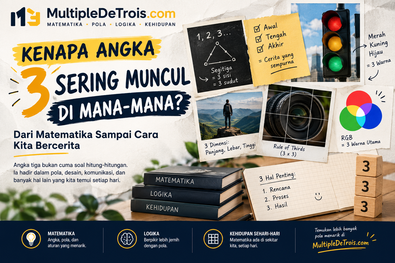Kenapa Angka 3 Sering Muncul di Mana-Mana? Dari Matematika Sampai Cara Kita Bercerita