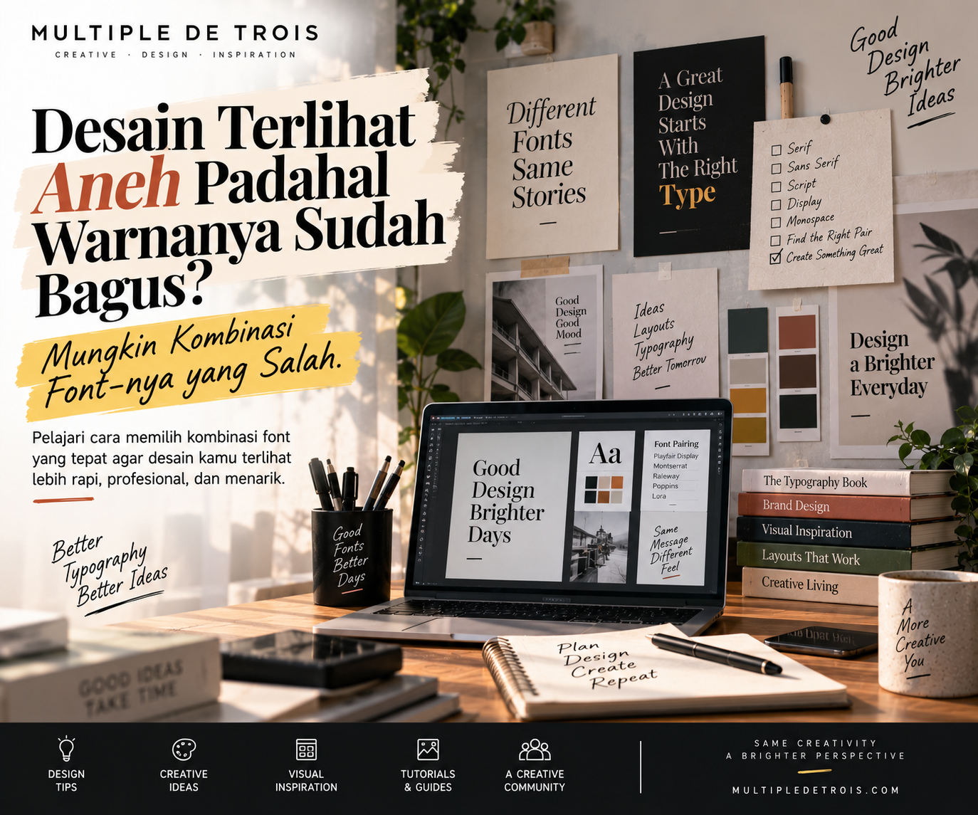 Desain Terlihat Aneh Padahal Warnanya Sudah Bagus? Mungkin Kombinasi Font-nya yang Salah